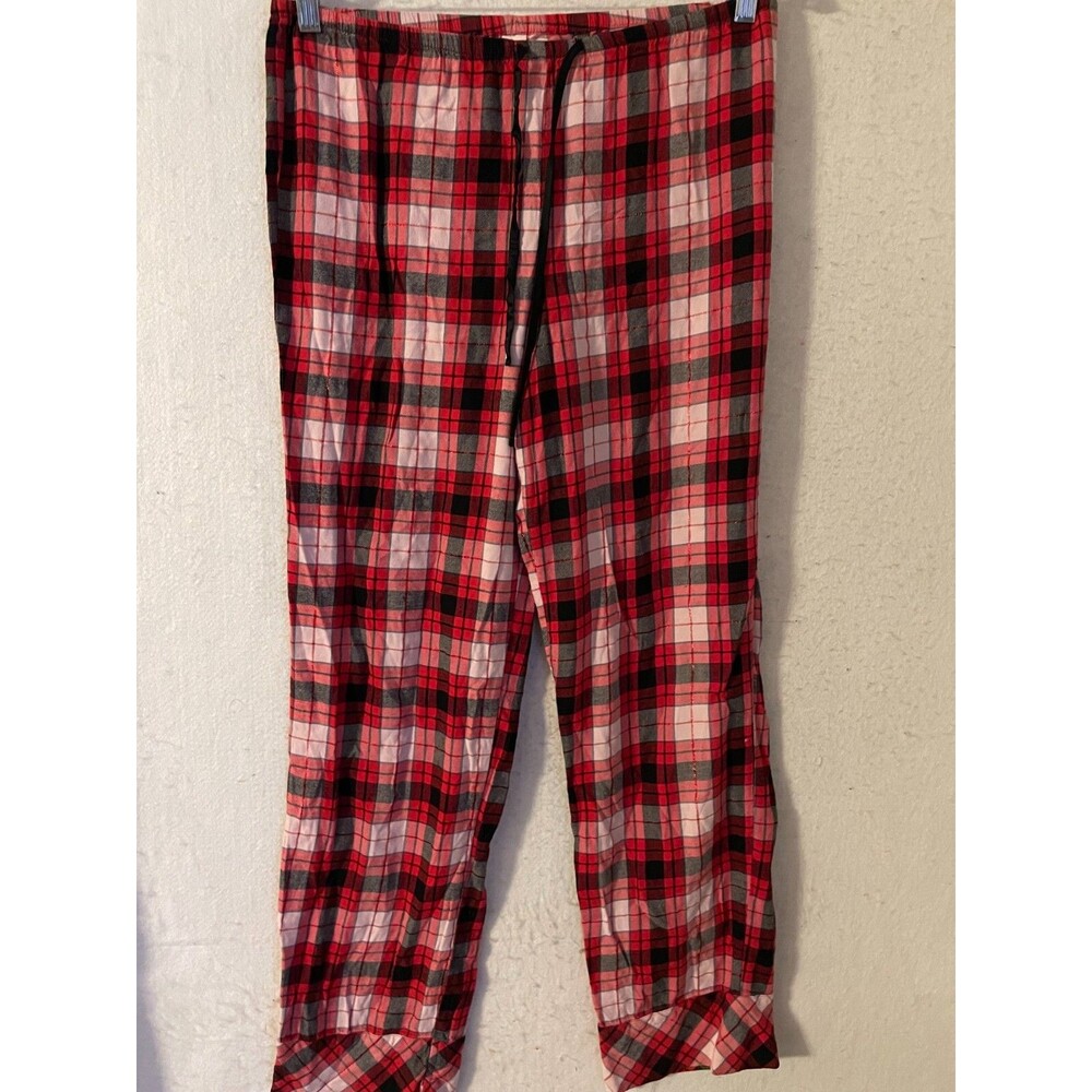 Victoria Secret pajama pants sz S women's cotton flannel lightweight red plaid
